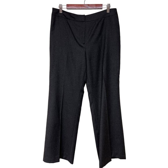 Ann Taylor Wool Cashmere Blend LIned Black Stripe Dress Pants Women's 12 - Picture 1 of 12